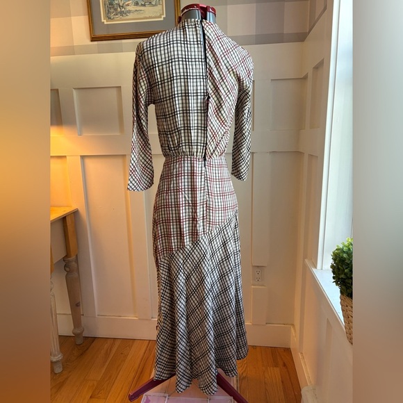 Zara Checkered Midi Dress in Red and Black Size XS - Picture 7 of 9